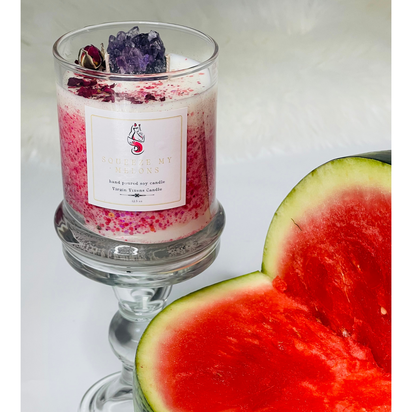 "Squeeze My Melons" Scented Candle - Jolly Rancher Watermelon Fragrance